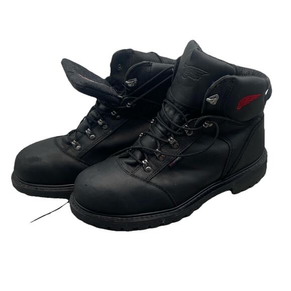 Red Wing Shoes Motorcycle Work Safety Comp Toe Lace Up Boots Sz 11 {7} - Picture 1 of 14